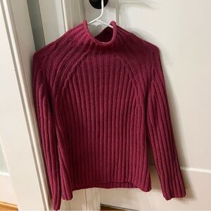 J. Jill Ribbed Turtleneck Sweater - Dark Pink